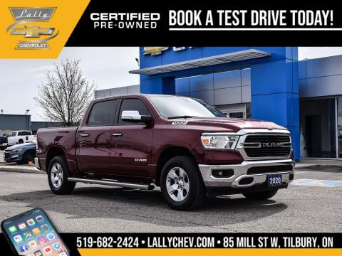 2020 Ram 1500 BIG HORN/LONE STAR, 4D CREW CAB, 4WD, LOW KMS!